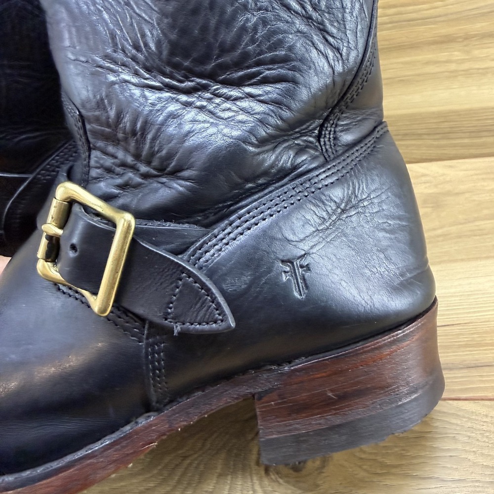 FRYE Artisanal Engineer Boots Mens 9.5 Horween Biker Moto Limited Ed USA Made - Picture 6 of 14
